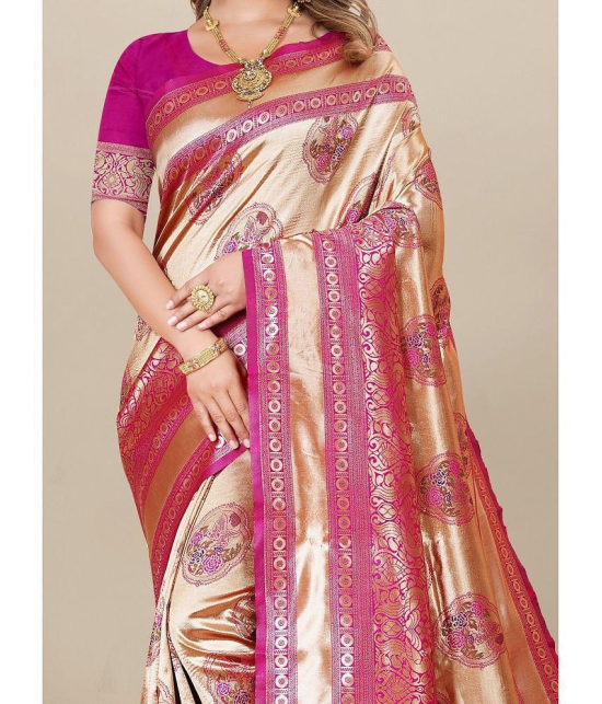 Gazal Fashions - Multicolour Banarasi Silk Saree With Blouse Piece ( Pack of 1 ) - Multicolour