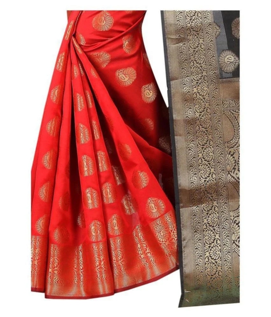 Gazal Fashions - Multicolor Banarasi Silk Saree With Blouse Piece ( Pack of 1 )