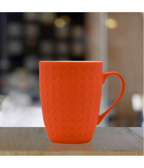 Kookee - Orange Ceramic Coffee Mug ( Pack of 1 ) - Orange