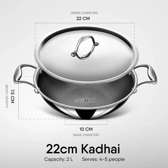 STAHL KADAI NS 6322 22CM  by Mahavir Home Store