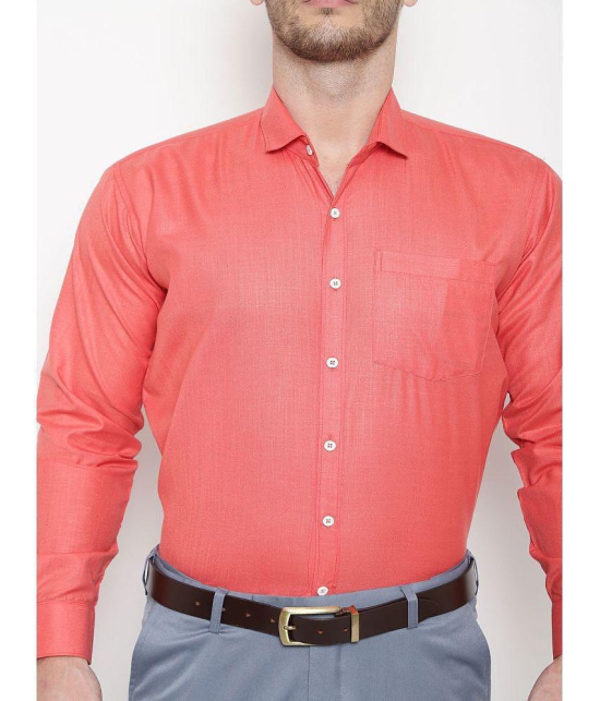 SREY - Orange Cotton Blend Slim Fit Men's Formal Shirt ( Pack of 1 ) - None