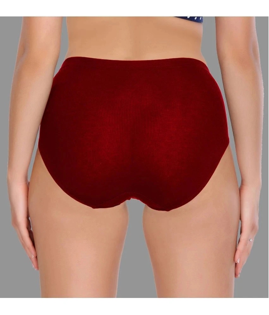 Madam - Maroon Modal Solid Womens Briefs ( Pack of 1 ) - None