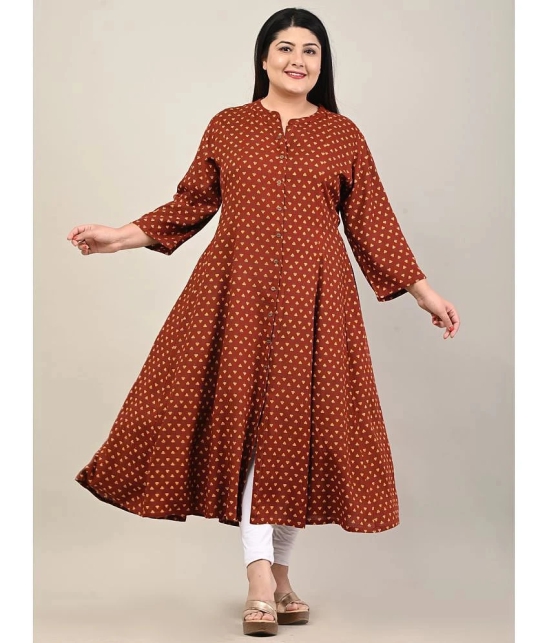 Swasti - Maroon Cotton Blend Women's Front Slit Kurti ( Pack of 1 ) - None