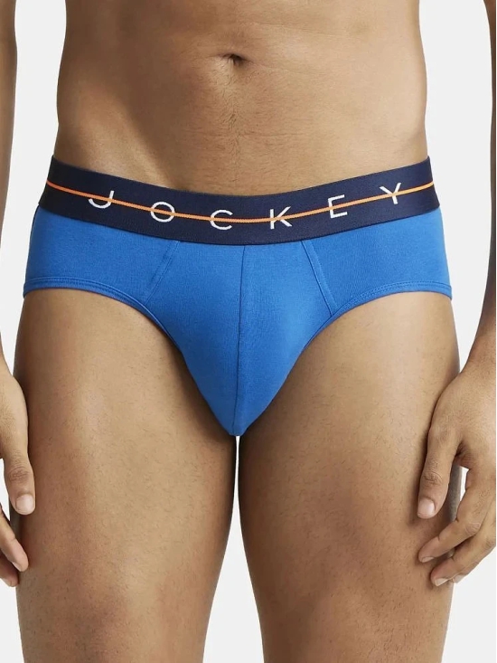 Jockey NY15 Men Cotton Elastane Solid Brief - Classic Blue - None