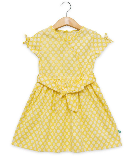 Juscubs - Yellow Cotton Girls Frock ( Pack of 1 ) - None