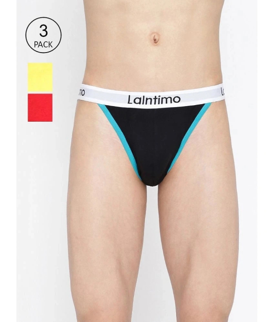 La Intimo Multicolor Cotton Mens Briefs ( Pack of 3 ) - None