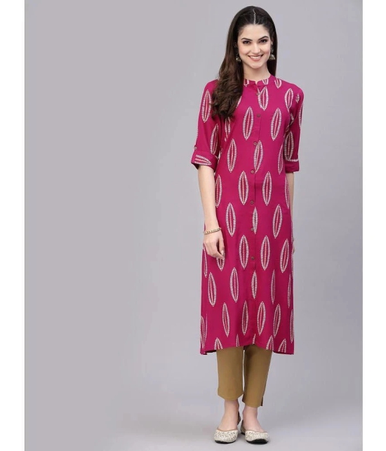 Stylum - Pink Rayon Womens Straight Kurti ( Pack of 1 ) - None