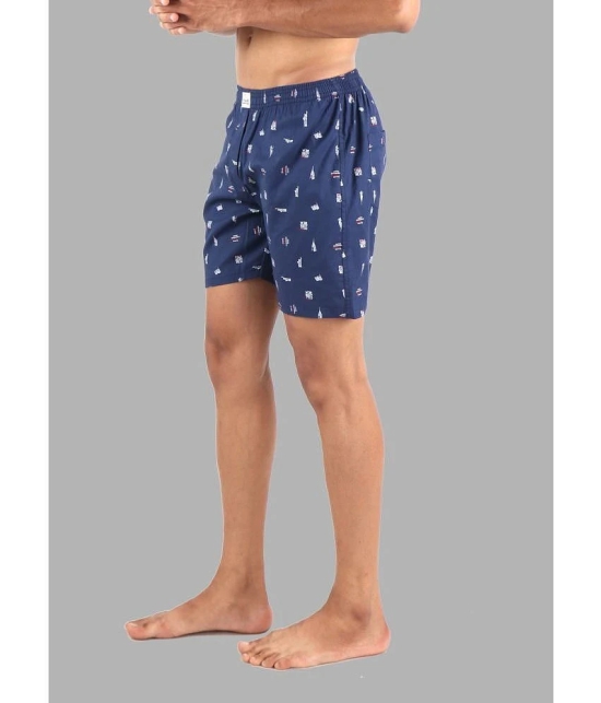 Navy Blue Cotton Mens Boxer- ( Pack of 2 ) - None