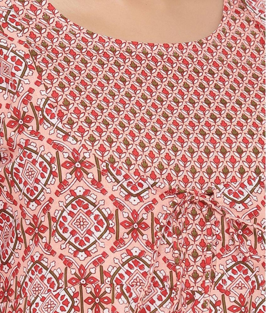 KIPEK - Pink Cotton Womens A- line Dress ( Pack of 1 ) - S
