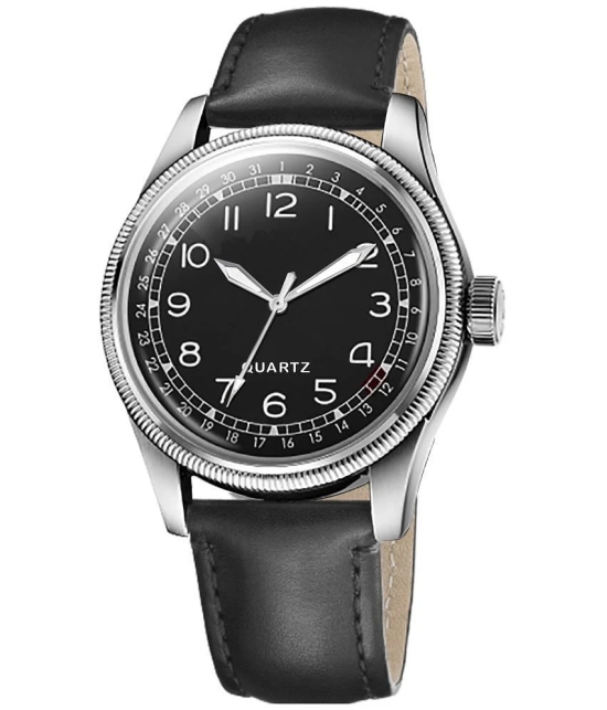 Newman Black Leather Analog Mens Watch