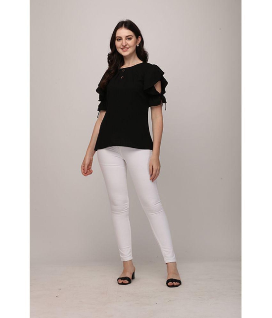 Berrylicious Georgette Regular Tops - Black - S