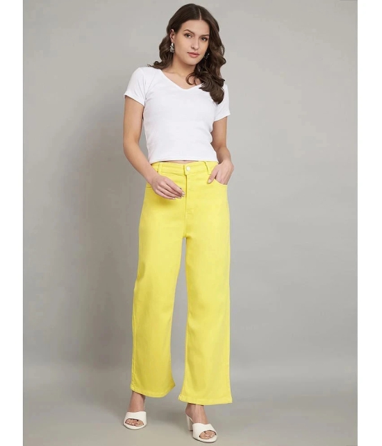 AngelFab - Yellow Denim Flared Womens Jeans ( Pack of 1 ) - None