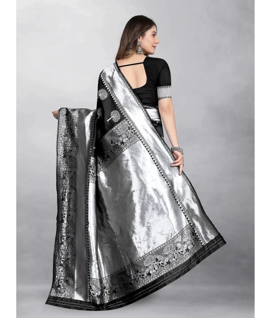 Gazal Fashions - Black Banarasi Silk Saree With Blouse Piece ( Pack of 1 ) - Black