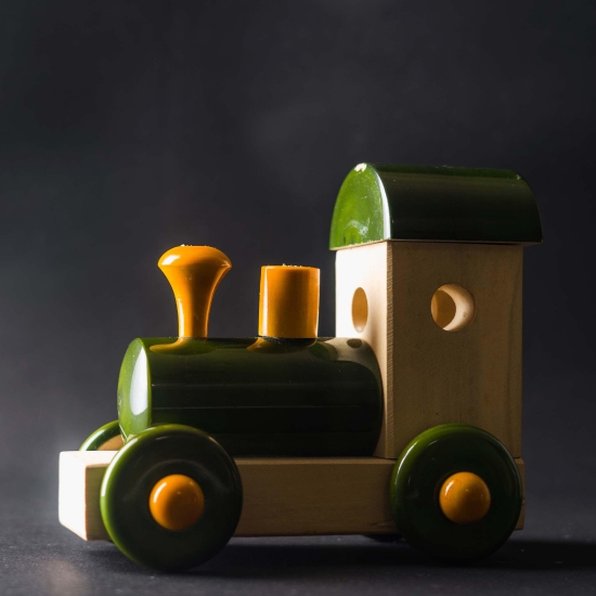 Wooden Train Engine Toy-Red