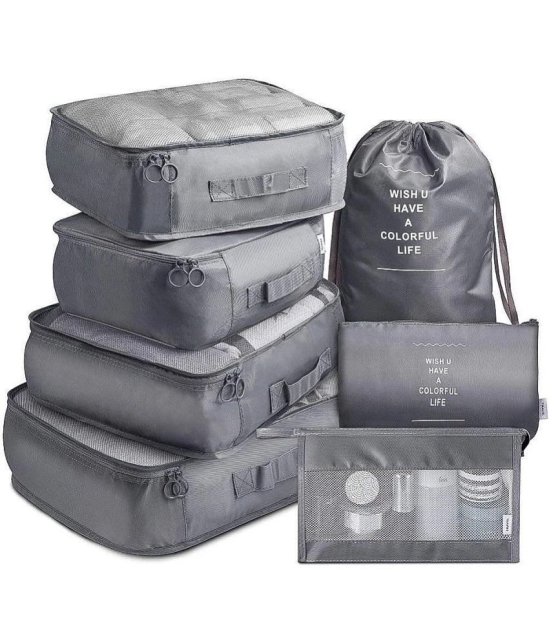 House Of Quirk Grey 7pcs Set Travel Organizer - Grey