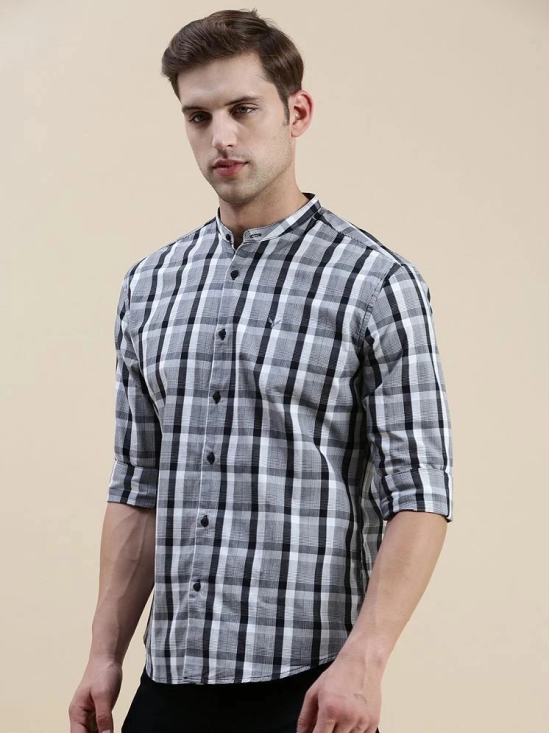 Showoff Cotton Blend Regular Fit Checks Full Sleeves Mens Casual Shirt - Grey ( Pack of 1 ) - None