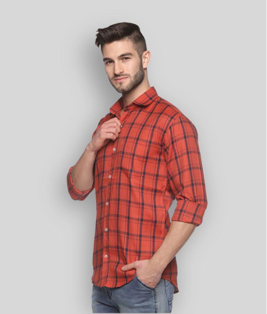 YHA - Rust 100% Cotton Regular Fit Mens Casual Shirt ( Pack of 1 ) - None