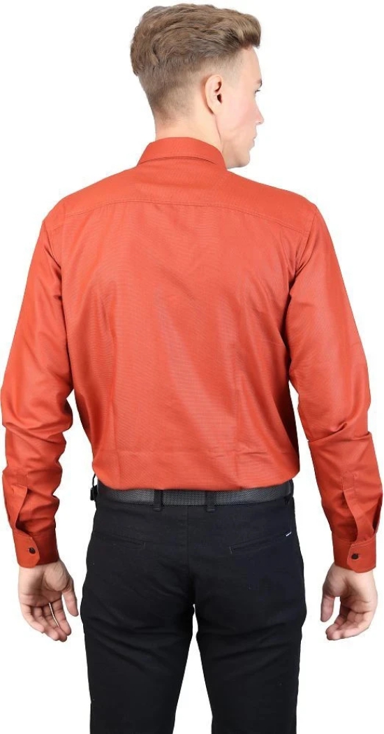 Supersquad Cotton Blend Regular Fit Full Sleeves Mens Formal Shirt - Orange ( Pack of 1 ) - None