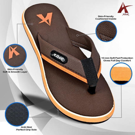 Altek - Brown Mens Thong Flip Flop - None