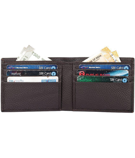 Tough Brown Leather ATM + Money Slot 6 Slot Card Holder For Men & Women - Brown