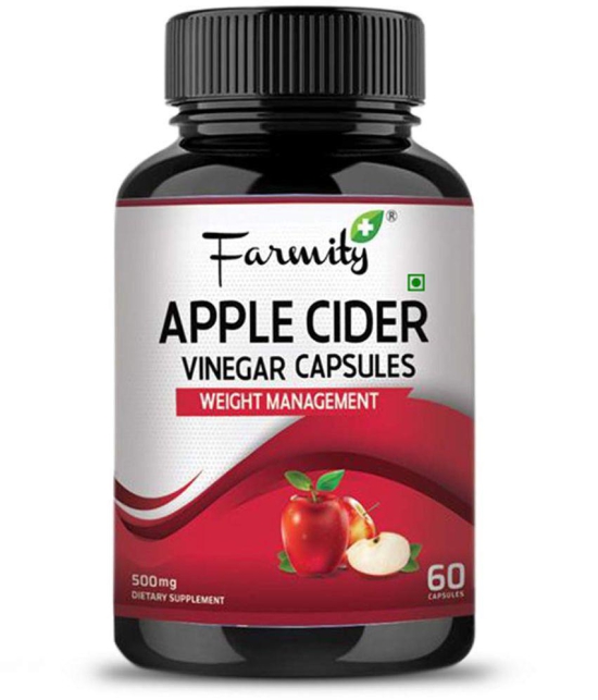 Farmity Apple Cider Vinegar Powder 500 mg - 60 Capsule | Weight management for men and Women