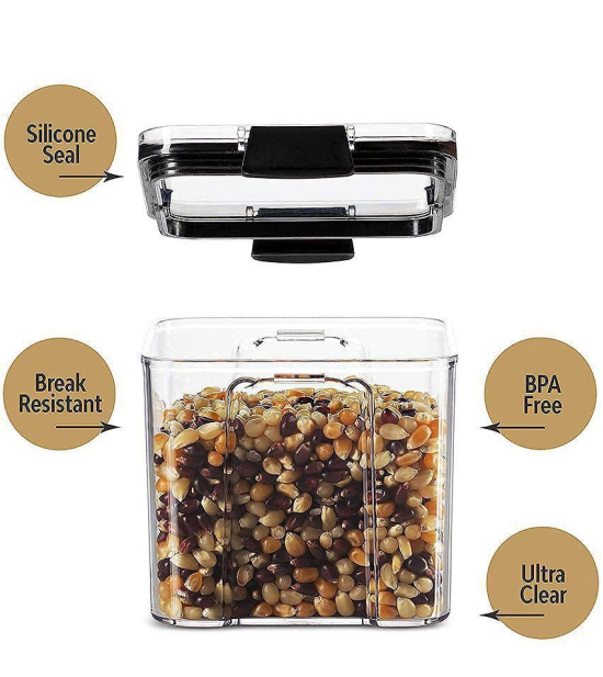 HOMETALES Grocery, Dal, Pasta Plastic Food Container Set of 6 550 mL - Black