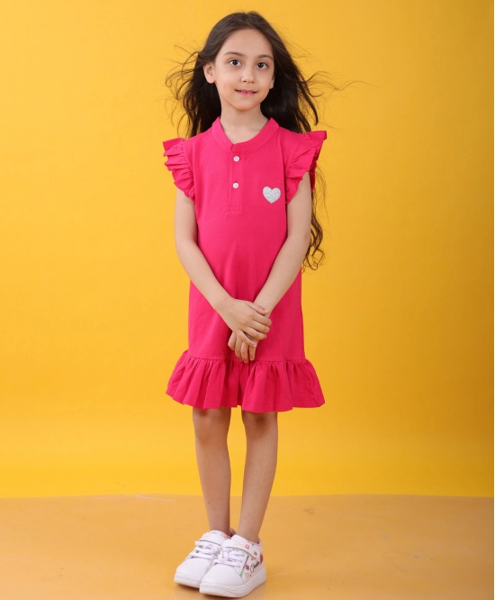 SILVER HEART PINK RUFFLE DRESS - PINK-10-12 YEARS / 1N / PINK