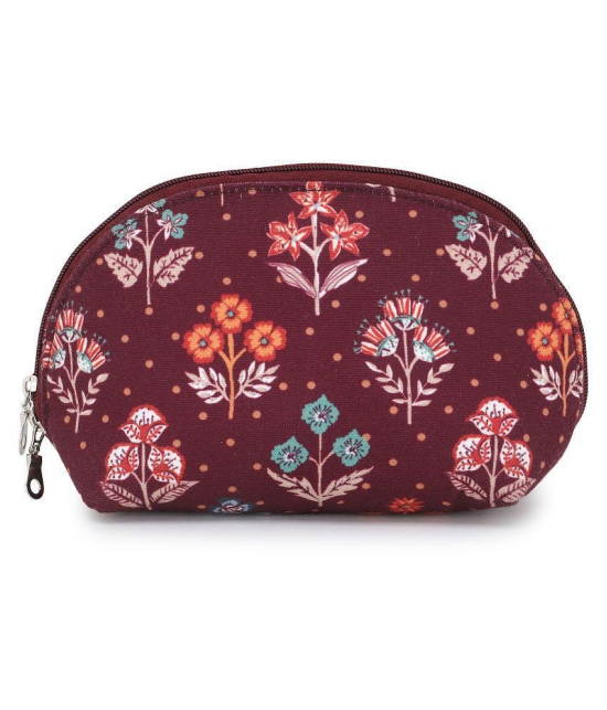 Anekaant Floral Polyester Red Pouch