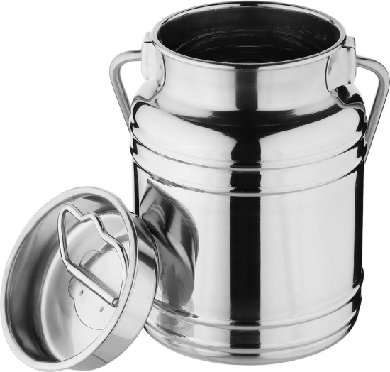 DOKCHAN Plain Design Steel Dolchi Ketali Milk Ghee Oil Container Storage Box For kitchen Use 1.25 L