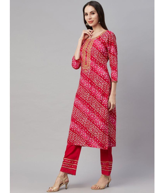 AMIRA'S INDIAN ETHNICWEAR - Pink Straight Rayon Women's Stitched Salwar Suit ( Pack of 1 ) - None