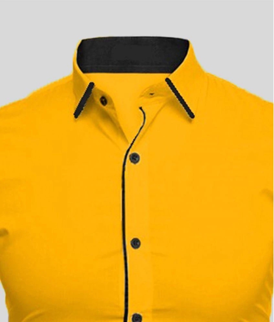 Life Roads - Yellow Cotton Slim Fit Men's Casual Shirt (Pack of 1 ) - None