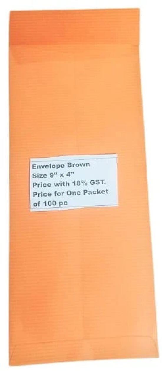 Envelope Brown Size 9 x 4 [Price for One Pkt of 100 pc]