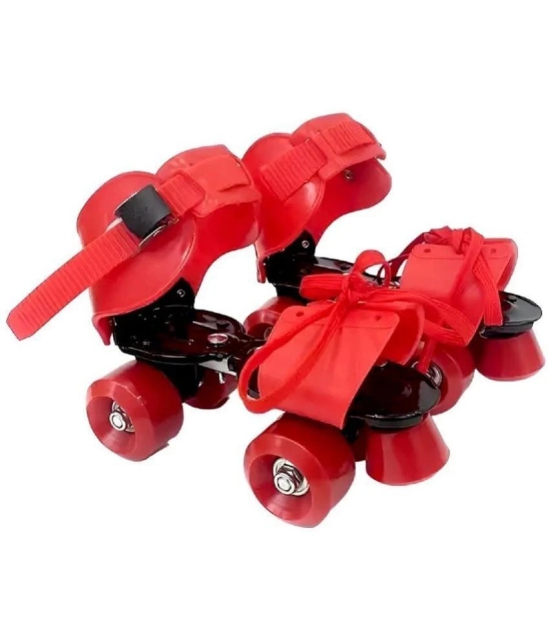 sevrza red  Roller Skating with Adjustable Size and Front Break Age Group 3 -15 Years Adjustable