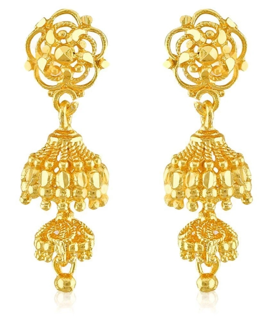 Vighnaharta Traditional wear Gold Plated alloy jhumka for Women and Girls ( Pack of- 1 Pair jhumki Earring) - Golden