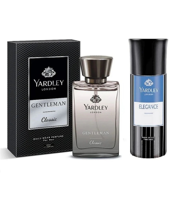 Yardley London - CLASSIC PERFUME 50ML, ELEGANCE DEODORANT Eau De Parfum (EDP) For Men 200ML ( Pack of 2 )