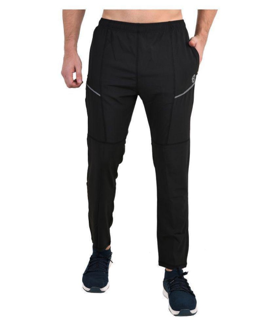 Forbro Polyester Lycra Blend Regular fit Sport /Casual Track Pants for Men | Lower for Boys (Black) - L