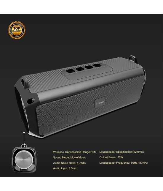 hitage BS-414 10H Music 5 W Bluetooth Speaker Bluetooth V 5.0 with USB,Aux,3D Bass Playback Time 24 hrs Grey - Grey