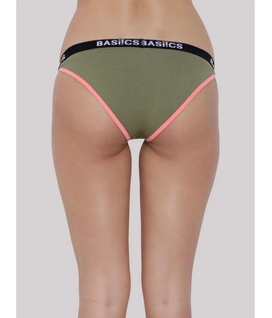 BASIICS By La Intimo - Olive BCPBR09 Cotton Lycra Solid Womens Bikini ( Pack of 1 ) - None