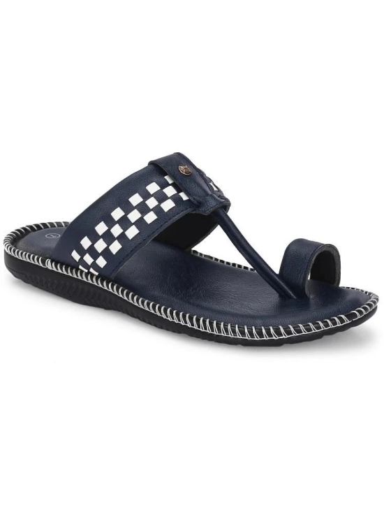 Leeport Blue Mens Kolhapuris - None