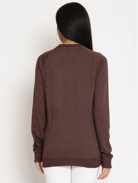 Women Wanderer Burgundy Solid Sweatshirt-L