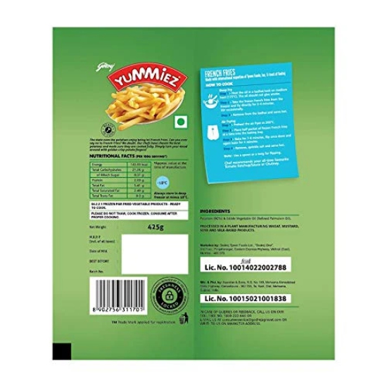 Godrej Yummiez French Fries, 425 Gm