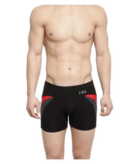 IC4 - Black Cotton Blend Mens Trunks ( Pack of 2 ) - S