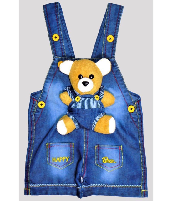 Wise Guys - Yellow & Blue Denim Baby Boy,Baby Girl Dungaree Sets ( Pack of 1 ) - None