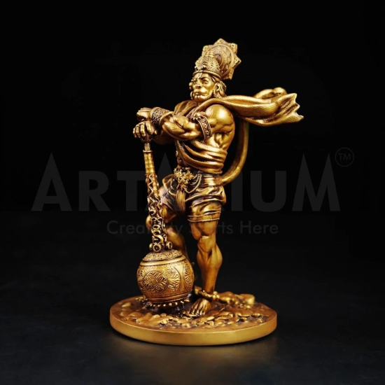 Artarium Car Dashboard Resin Bahubali Hanuman Idol Home Decor Item Hanuman Murti Statue for Gift (1 Piece) (Bahubali Hanuman)