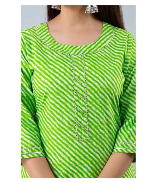 Lee Moda - Green Cotton Womens Straight Kurti ( Pack of 1 ) - XL