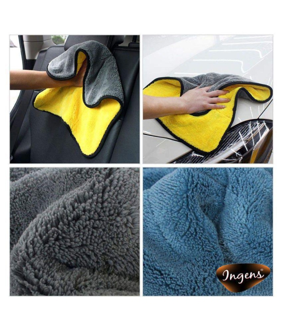 INGENS Microfiber Cloth for Car Cleaning and Detailing, Dual Sided, Extra Thick Plush Microfiber Towel Lint-Free(Pack of 1), Yellow 650 GSM, 40cm x 40cmÂ â?¦