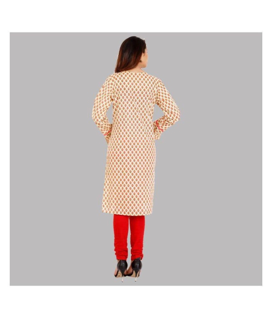 Rangun Red Cotton Blend Straight Kurti - L