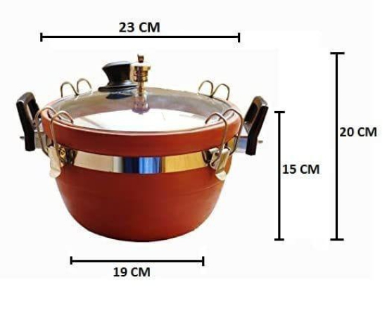 KSI Clay Crafts Earthen Product Clay Cooker with Lid for Curry | Dal | Frying And All Dishes