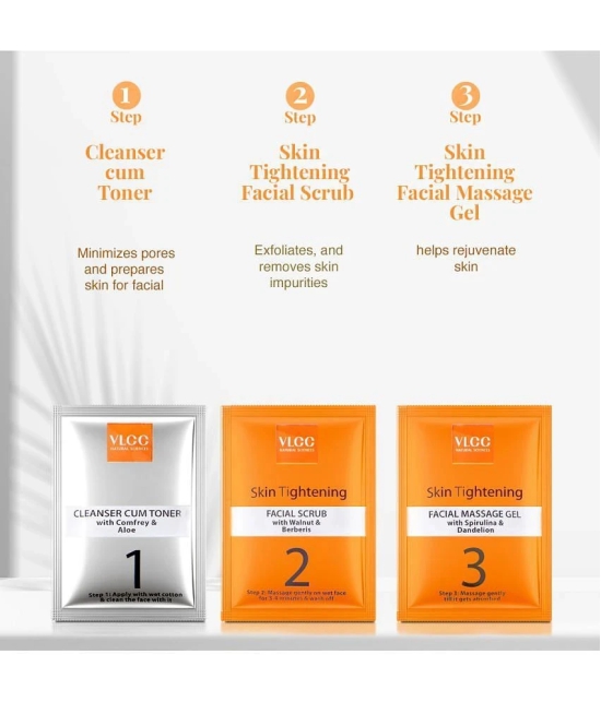 VLCC Skin Whitening & Skin Tighening & Skin glow Mini Facial kit, 25 g (Pack of 3)