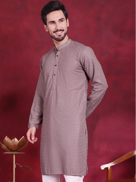 Sequins Chikankari Kurtas-XXL / Grey